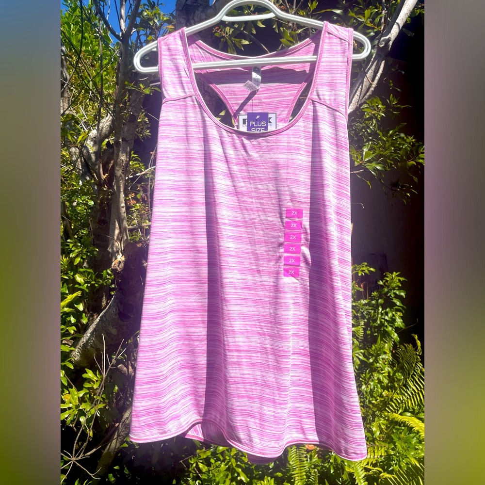 Active Space Dyed Jersey Crossover Back Tank